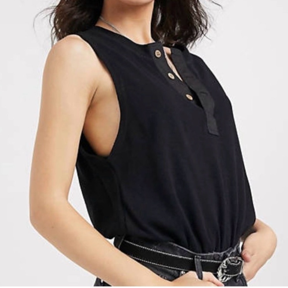 Free People Peek Aye black bodysuit, XS